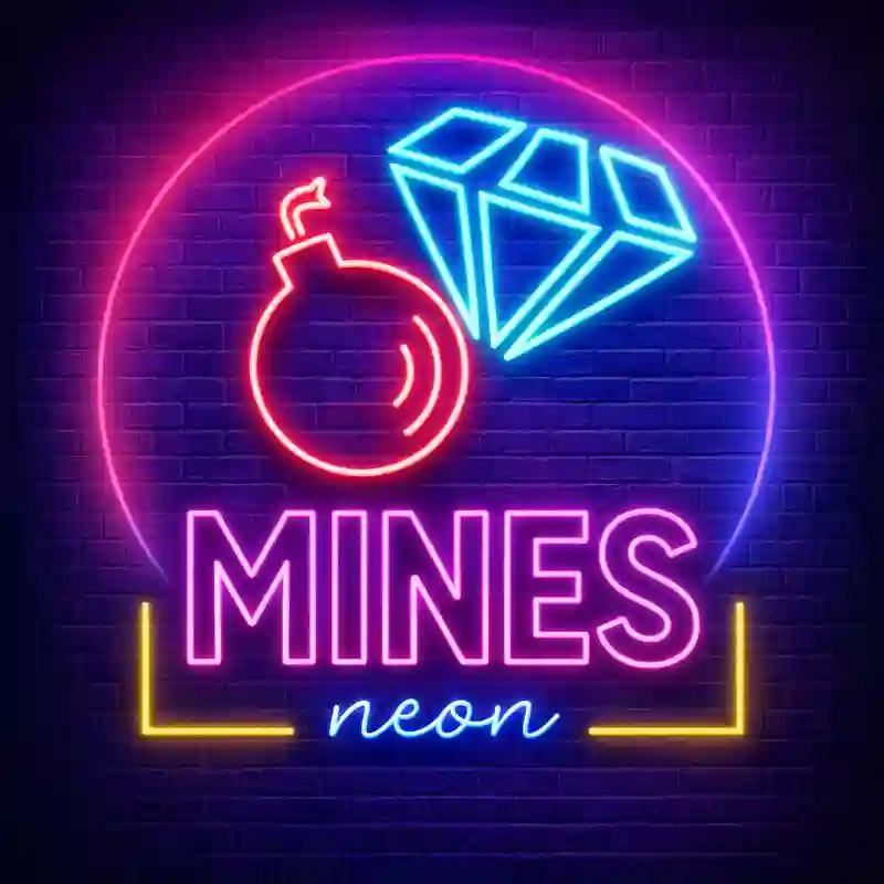 Mines Neon casino game interface